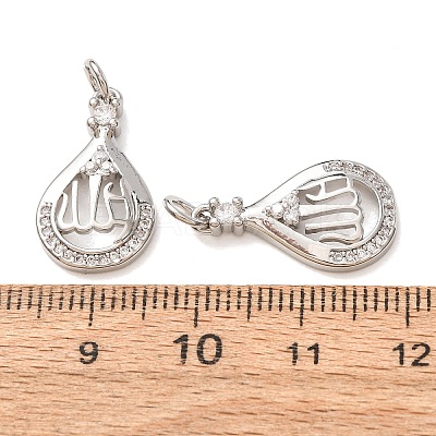 Brass Micro Pave Clear Cubic Zirconia Pendants CU-CBA2907-05B-P-1