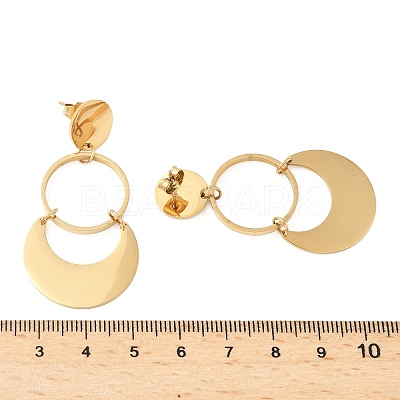 304 Stainless Steel Dangle Stud Earrings EJEW-P315-02A-G-1