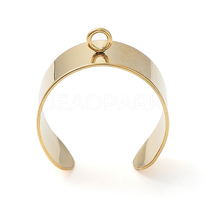 Ion Plating(IP) 304 Stainless Steel Open Cuff Finger Ring Components X-STAS-WH0029-40B-G-1