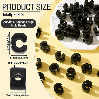 Acrylic European Beads OACR-TAC0013-14C-1