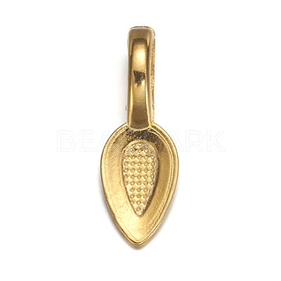 Tibetan Style Alloy Glue-on Flat Pad Bails X-TIBEP-AB3348Y-G-1