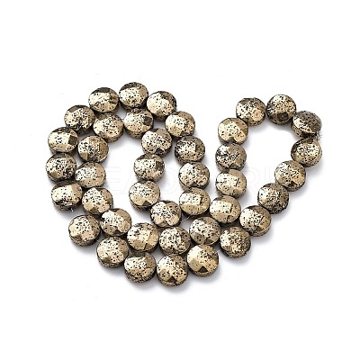 Electroplated Natural Lava Rock Beads Strands G-A256-F01-01F-1