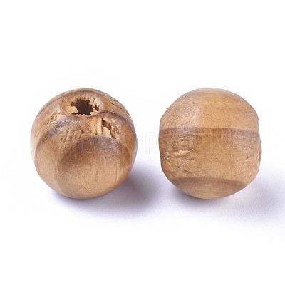 Round Natural Wood Beads WOOD-Q009-14mm-LF-1