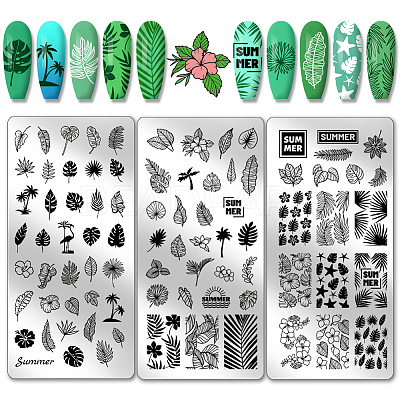 Stainless Steel DIY Nail Art Templates MRMJ-WH0092-052-1
