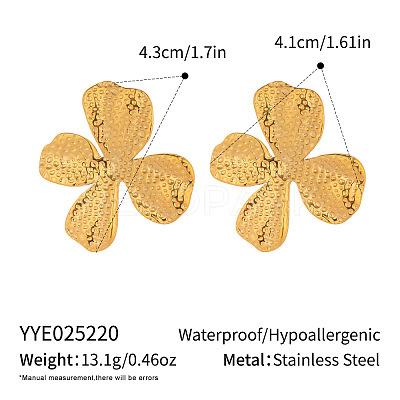 Stainless Steel Textured Flower Stud Earrings EP0939-2-1