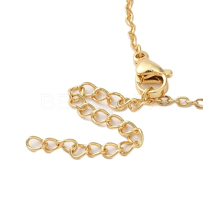 Brass Micro Pave Clear Cubic Zirconia Pendant Necklaces for Women NJEW-S429-05G-02-1