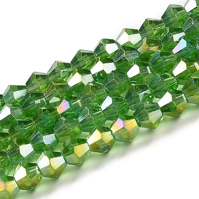 Transparent Electroplate Glass Beads Strands EGLA-A039-T6mm-B03-1