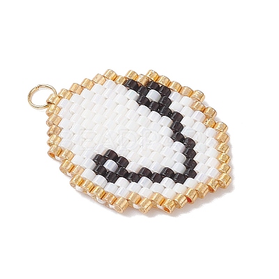 Glass Seed Beaded Twelve Constellations Pendants PALLOY-MZ00891-02-1