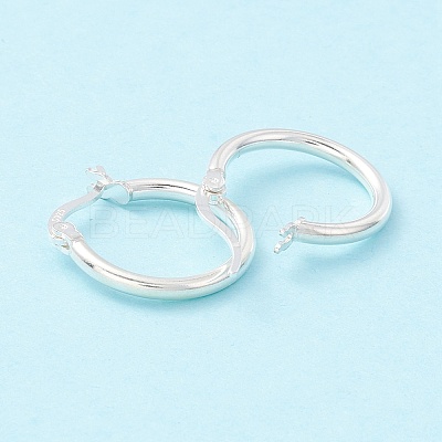 925 Sterling Silver Hoop Earrings STER-P047-13B-S-1