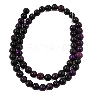 Natural Dyed White Jade(Imitation Charoite) Beads Strands GG-CBA0743-J02-6mm-1