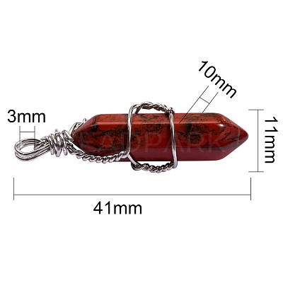 5Pcs 5 Style Natural Gemstone Pendants G-SZ0001-13-1