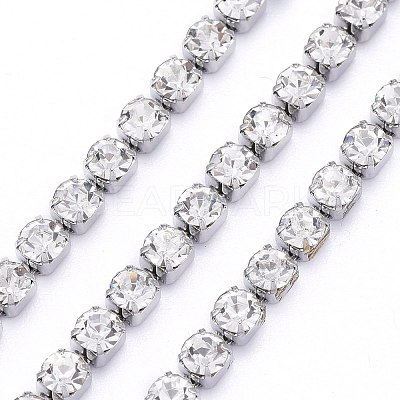 304 Stainless Steel Rhinestone Strass Chains STAS-T055-12P-A-1