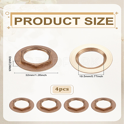 4Pcs Brass Nut KK-LP0004-76-1