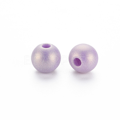 Spray Painted Opaque Acrylic Beads X-ACRP-S679-B33-1