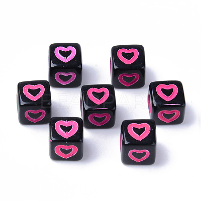 Opaque Black Acrylic European Beads MACR-S273-51D-02-1