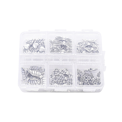 6 Styles Tibetan Style Alloy Wing Beads TIBEB-YW0001-03AS-1