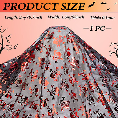Halloween Polyester Mesh Fabric AJEW-WH0314-852B-1