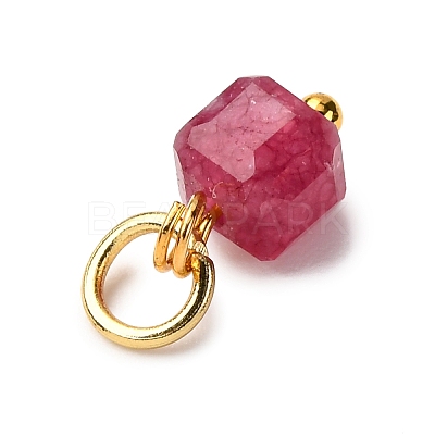 Natural Colorful Tourmaline Faceted Table Cut Cube Charms PALLOY-JF04482-01-1