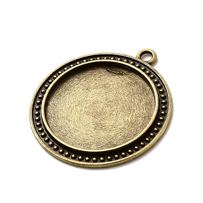 Vintage Tibetan Style Alloy Pendant Cabochon Bezel Settings TIBEP-M018-88AB-NF-1