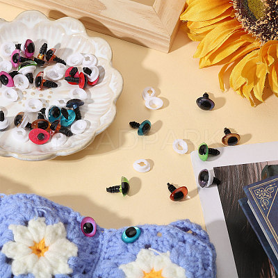 14Pairs 7 Colors Plastic Craft Eyes DIY-CA0007-86A-1