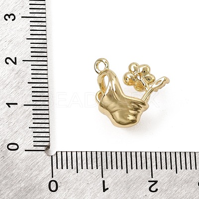 Brass Micro Pave Clear Cubic Zirconia Charms CU-CBA3D76-16G-1