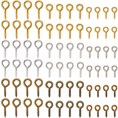 1200Pcs 9 Styles Iron Screw Eye Pin Peg Bails CABI-SP0001-01-1