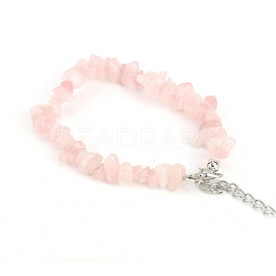 Natural Rose Quartz Bead Bracelets PW-WG11851-04-1