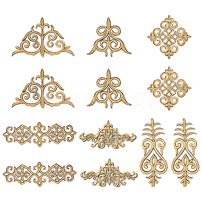 12Pcs 6 Styles Polyester Computerized Embroidery Iron on/Sew on Patches PATC-NB0001-18-1