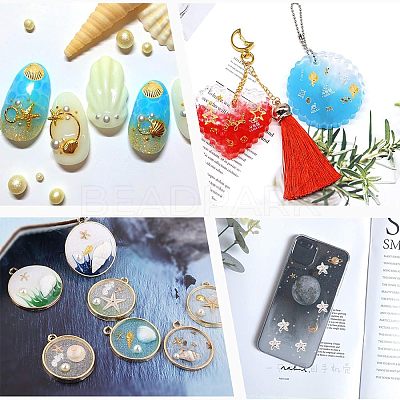 Ocean Themed Alloy Cabochons MRMJ-OC0001-29-1
