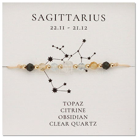 Natural stone constellation bracelet with 12 zodiac signs X-NR2952-6-1