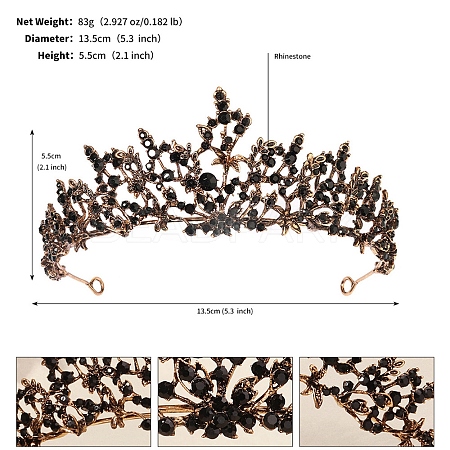Alloy Rhinestone Hair Bands  for Woman Girls PW-WGA69DD-14-1