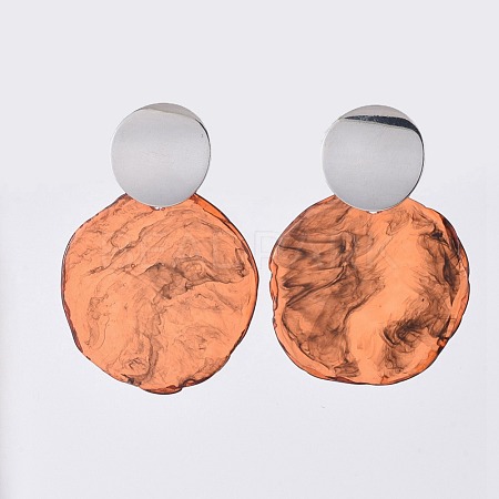 Imitation Gemstone Resin Dangle Earrings EJEW-JE03542-02-1