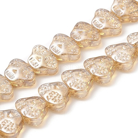 Transparent Electroplate Glass Beads Strands EGLA-F158-PL01-A-1