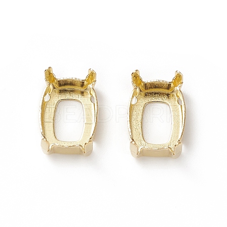 Rectangle Brass Sew on Prong Settings KK-N0084-A05-6x8G-1