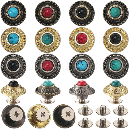 24 Sets 12 Style Alloy Buttons FIND-CP0001-87-1