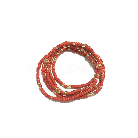 Glass Seed Beaded Waist Beads WG0248E-14-1
