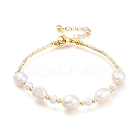 Natural Pearl Beads Bracelets BJEW-JB05570-1