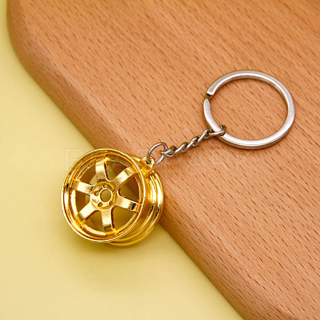 Alloy Imitation Tyre Keychain KEYC-PW0002-072B-1