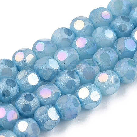 Opaque Frosted Glass Beads Strands EGLA-N006-076B-1
