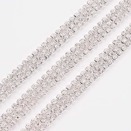 Electroplate Brass Rhinestone Strass Chains CD-TAC0005-01S-1