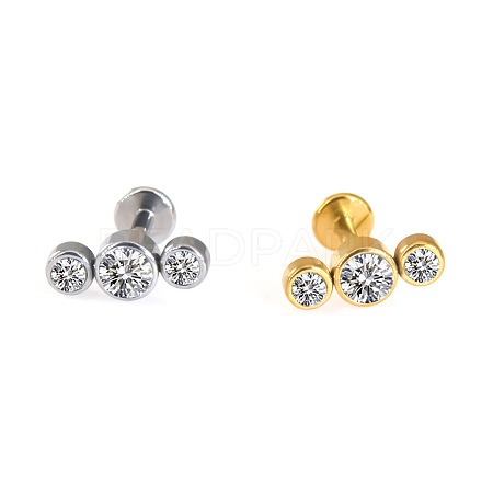 316L Surgical Stainless Steel & G23 Titanium Crystal Rhinestone Labrets for Women Men WG3A239-11-1