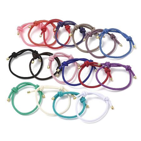 Adjustable Nylon Round Milan Cord Slider Bracelet Making FB-H001-01G-1