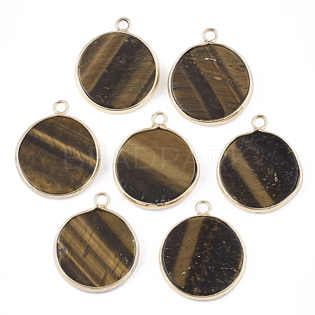 Natural Tiger Eye Pendants G-S344-56C-1