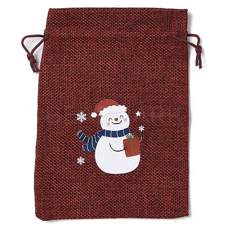 Christmas Theme Jute Cloth Storage Bags ABAG-F010-01B-09-1