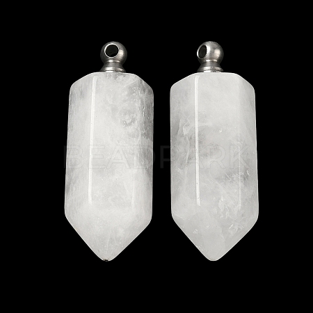 Natural Quartz Crystal Perfume Bottle Pendants G-H332-09P-01-1