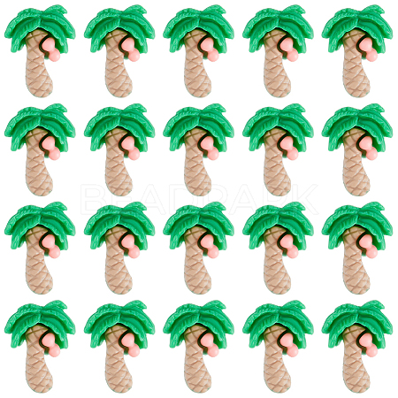 60Pcs Coconut Tree Resin Cabochons FIND-SC0024-03-1