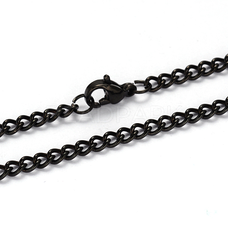 304 Stainless Steel Twisted Chain Curb Chain Necklaces NJEW-L416-04B-1