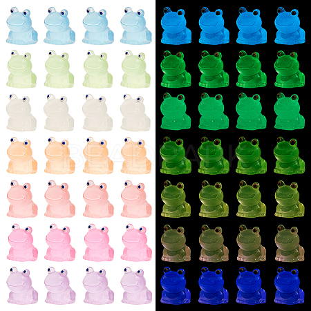 56Pcs 7 Colors Luminous Resin Display Decoration DJEW-OC0001-40-1