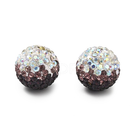 Gradient Color Design Polymer Clay Rhinestone Beads CLAY-NH0001-03C-1
