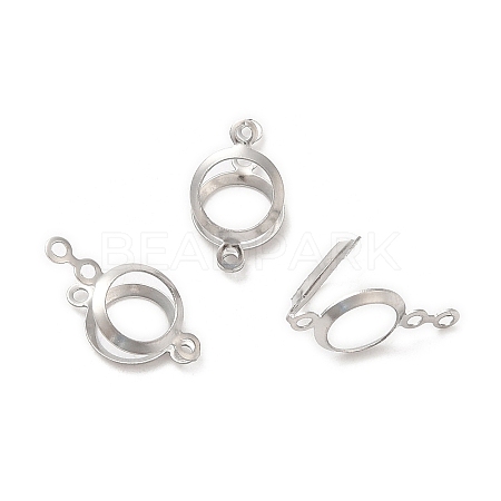316 Stainless Steel Cabochon Connector Settings STAS-C077-04P-1